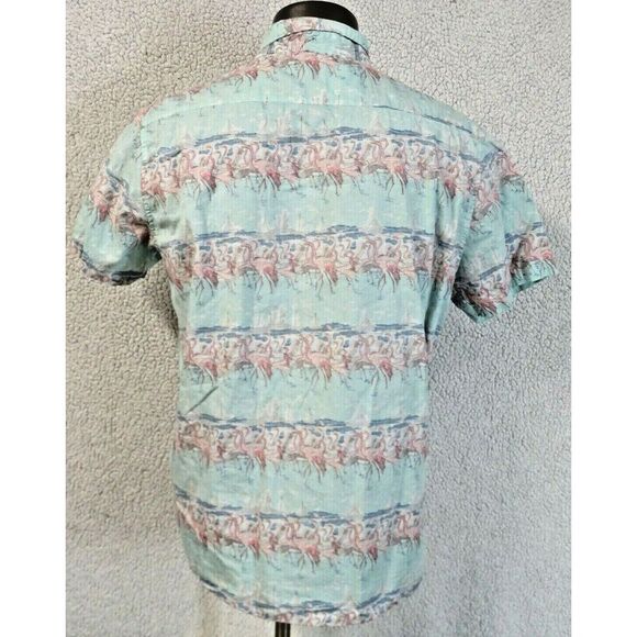 Mens Molokai Flamingo Short Sleeve Button Front Shirt Size XL Cotton Hawaiian - Picture 2 of 8
